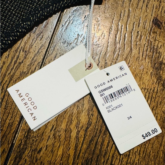 Good American Always Fits Bikini Bottom. Glittery Black & Gold SZ XL NWT - Picture 4 of 8